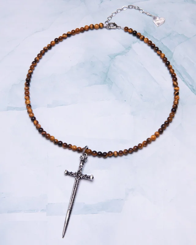 Bold And Beautiful Jewelry Now At Irresistible Prices Tiger's Eye Dagger Cross Necklace Bold And Beautiful Jewelry Now At Irresistible Prices Tiger's Eye Dagger Cross Necklace