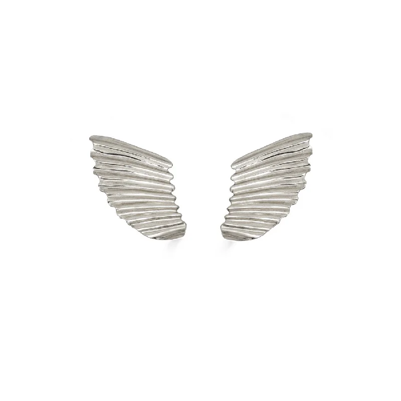 Luxury Jewelry Sale – Elegant Styles At Unbeatable Prices Tiny Scallop Shard Studs, Silver