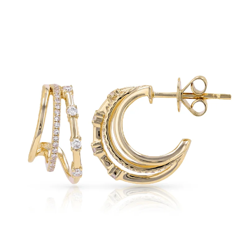 Huge Savings On Timeless Jewelry Collections Triple Claw Diamond Huggies