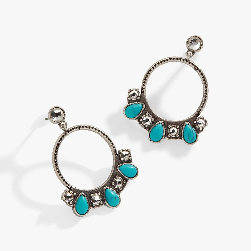 Shop Trending Jewelry With Exclusive Savings Turquoise and Crystal Hoop Earrings