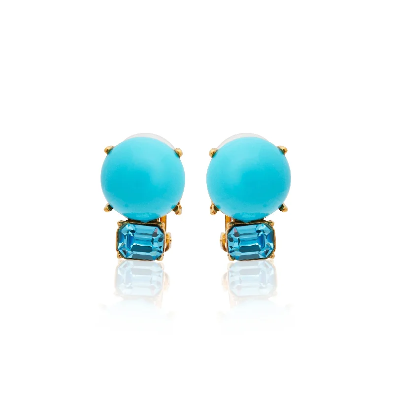 Limited-Stock Jewelry Sale – Once It's Gone, It's Gone Turquoise & Aqua Gold Clip Earrings Limited-Stock Jewelry Sale – Once It's Gone, It's Gone Turquoise & Aqua Gold Clip Earrings