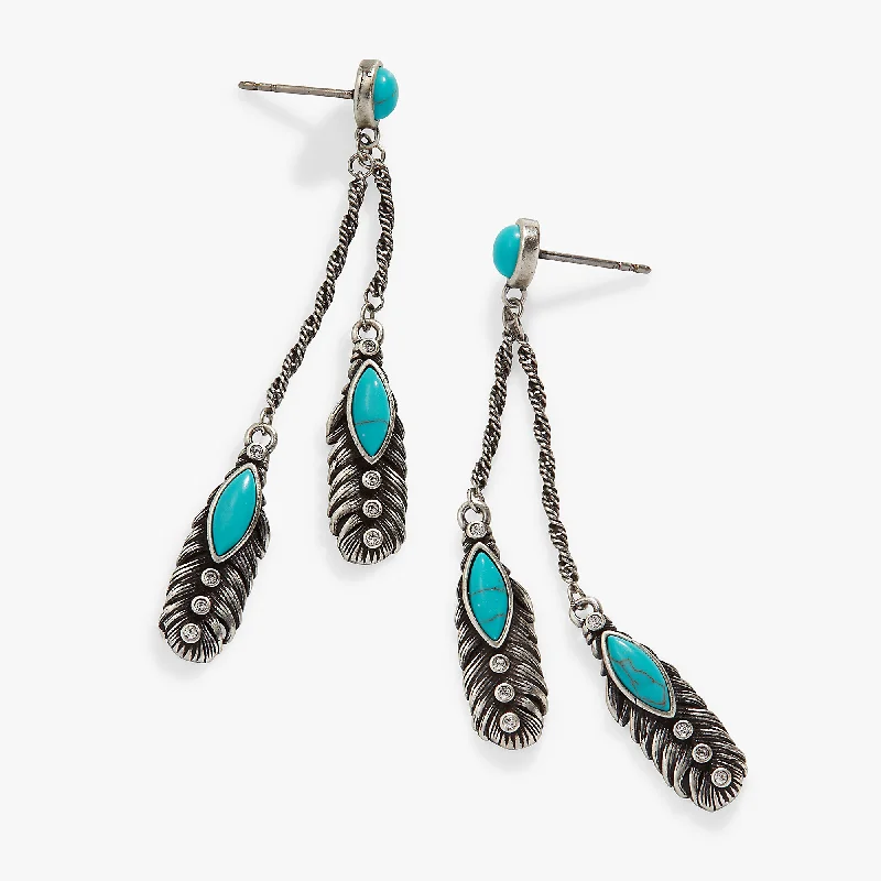 Personalized Jewelry At Special Discount Rates Turquoise Feather Earrings