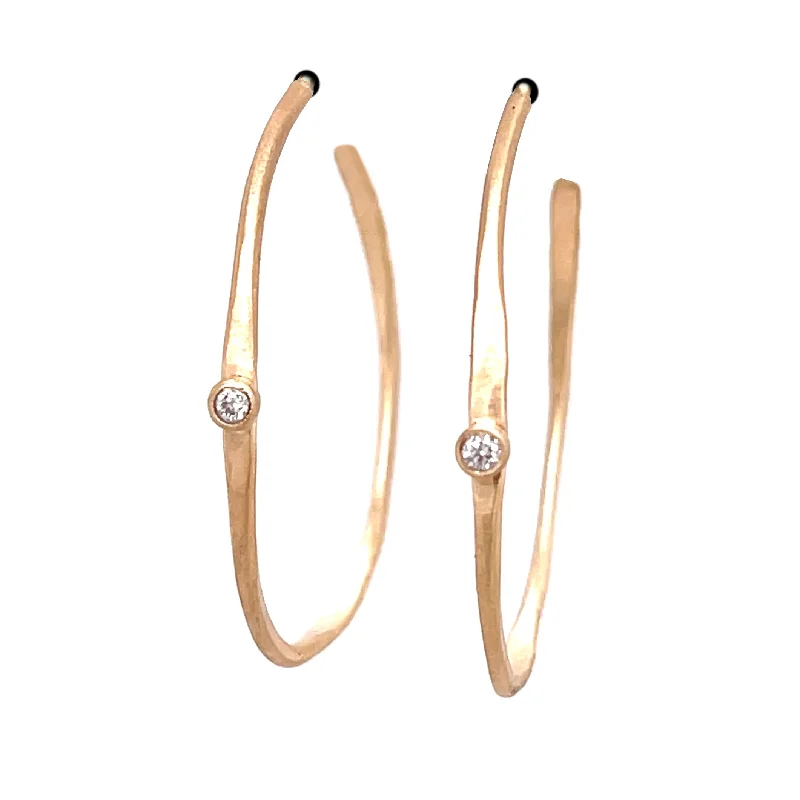 Exclusive Gemstone Jewelry At Special Prices Wavy 14k hoops with diamonds E1820KY