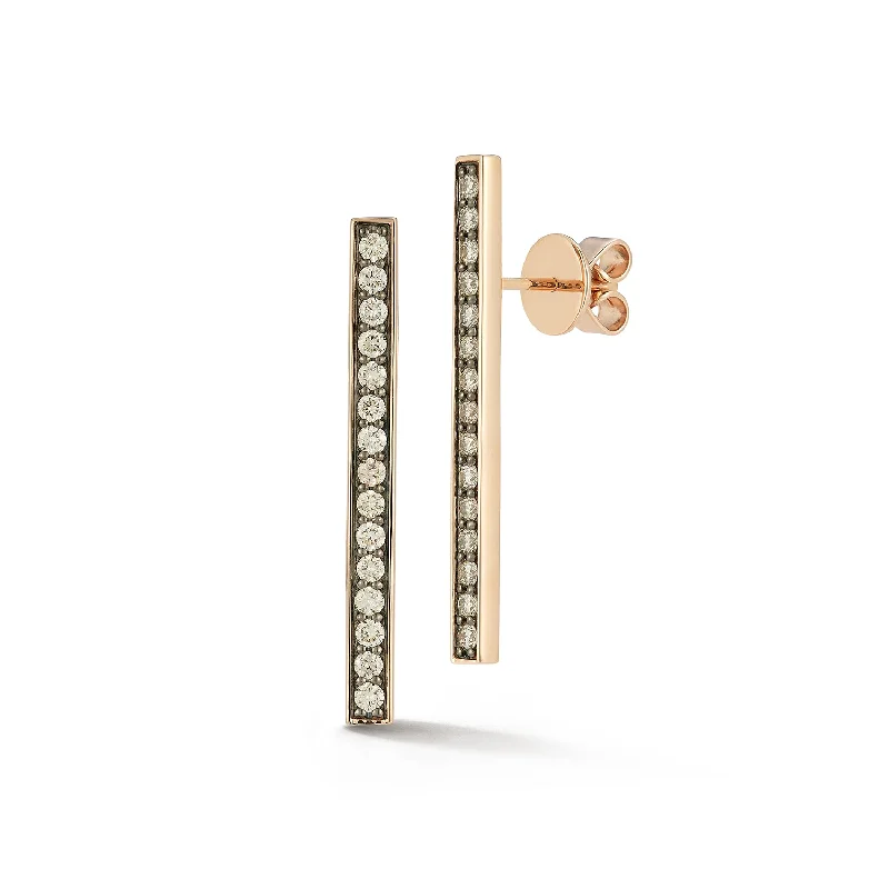 Last Chance To Grab Your Favorite Jewelry At A Discount WF CLASSIC 18K AND CHAMPAGNE DIAMOND BAR EARRINGS