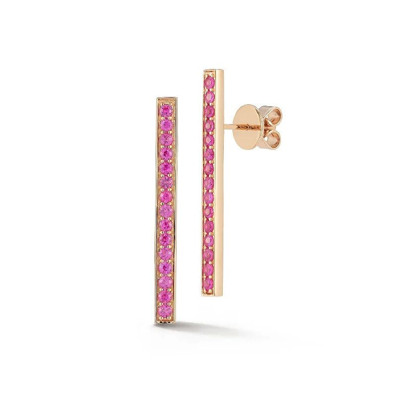 Premium Jewelry Now Available At Special Discounts WF CLASSIC 18K AND SAPPHIRE BAR EARRINGS