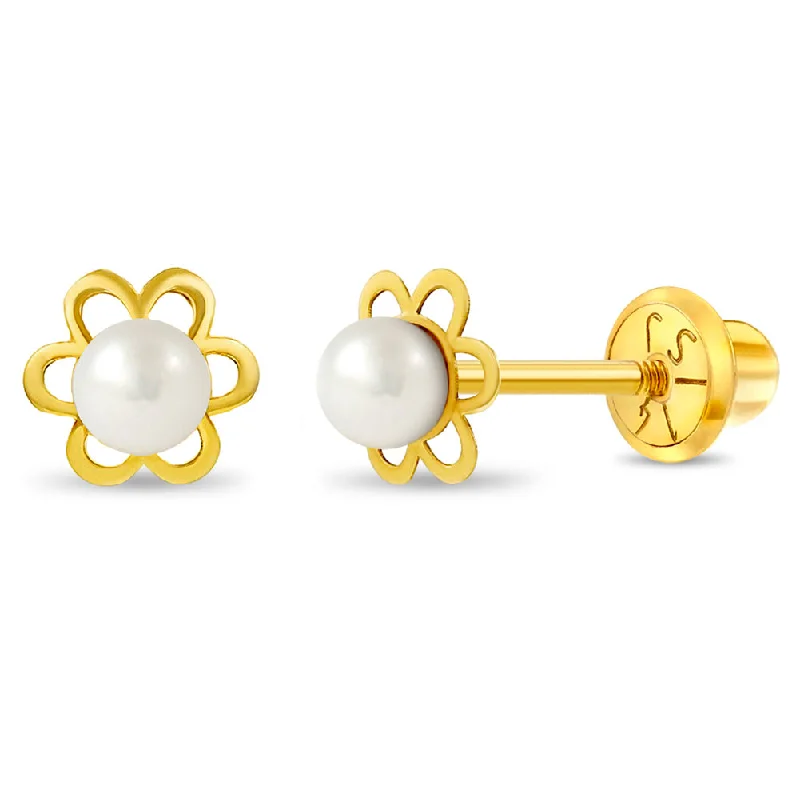 Huge Markdowns On Premium Jewelry Styles 14k Gold Flower Freshwater Pearl 5mm Baby / Toddler / Kids Earrings Safety Screw Back Huge Markdowns On Premium Jewelry Styles 14k Gold Flower Freshwater Pearl 5mm Baby / Toddler / Kids Earrings Safety Screw Back