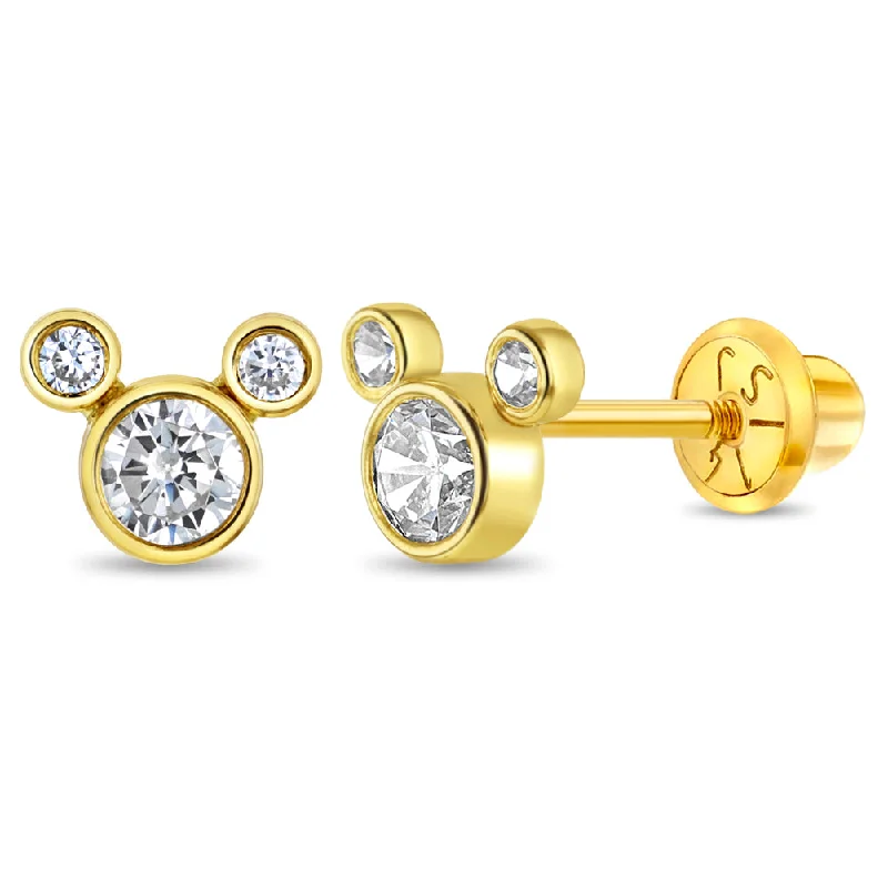 Luxury Meets Affordability – Jewelry Sale Now Live 14k Gold Petite Mouse Clear CZ Kids / Children's / Girls Earrings Safety Screw Back Luxury Meets Affordability – Jewelry Sale Now Live 14k Gold Petite Mouse Clear CZ Kids / Children's / Girls Earrings Safety Screw Back