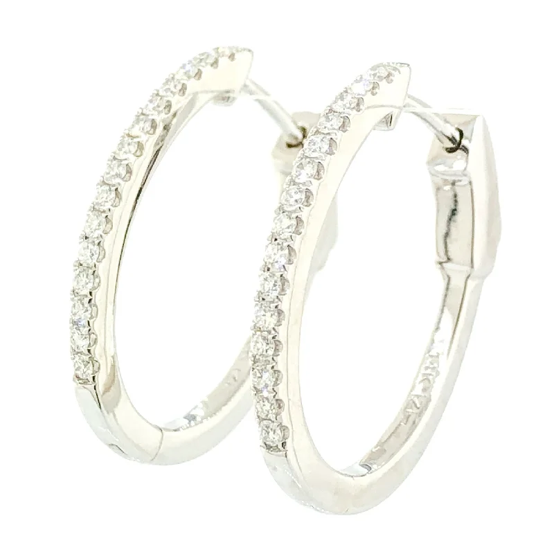 Bestselling Jewelry At Special Promotional Rates 14K W Gold 0.38ctw Diamond Hoop Earrings Bestselling Jewelry At Special Promotional Rates 14K W Gold 0.38ctw Diamond Hoop Earrings