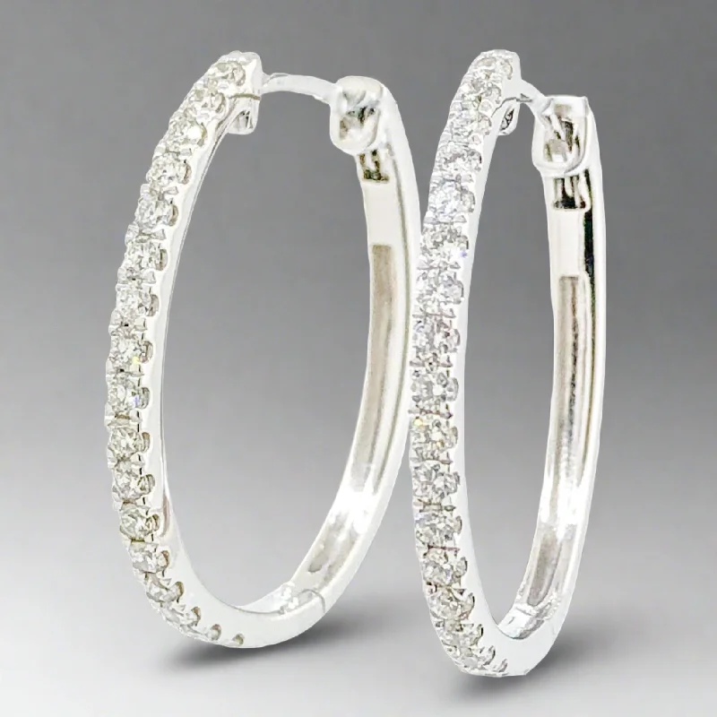 Flash Jewelry Sale – Get Stunning Pieces At Low Prices 14K W Gold 0.50ctw H-I/SI1 Diamond Oval Hoops