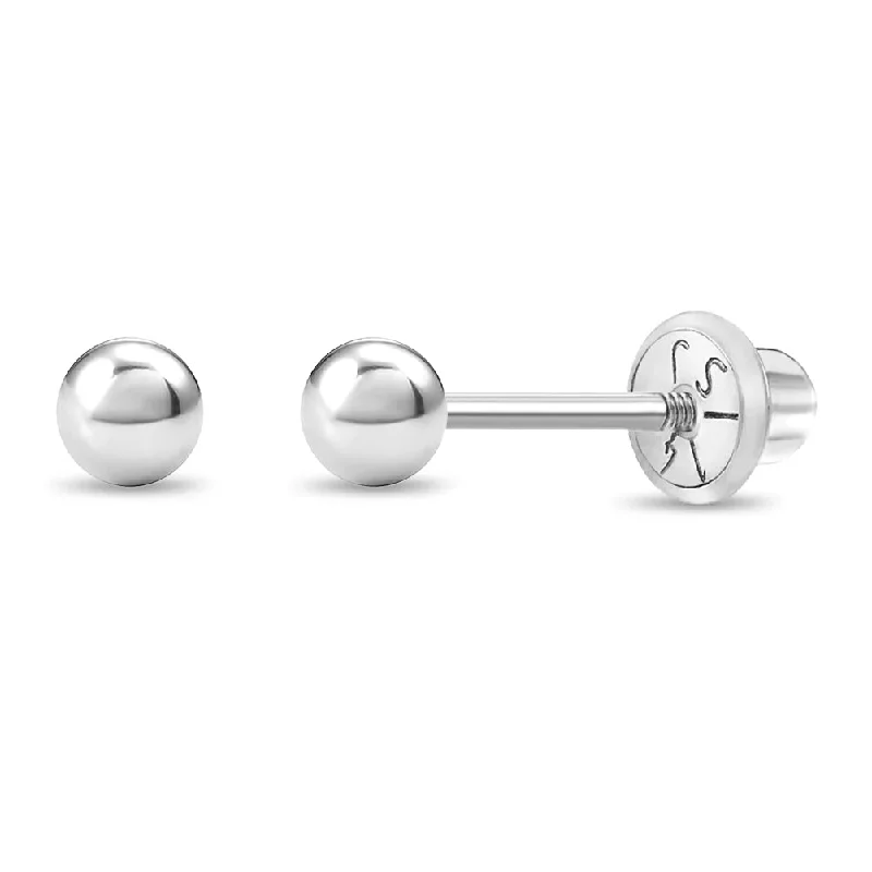 Elegant Jewelry Pieces At Unbelievable Prices 14k White Gold Classic Ball 3-4mm Baby / Toddler / Kids Earrings Safety Screw Back Elegant Jewelry Pieces At Unbelievable Prices 14k White Gold Classic Ball 3-4mm Baby / Toddler / Kids Earrings Safety Screw Back