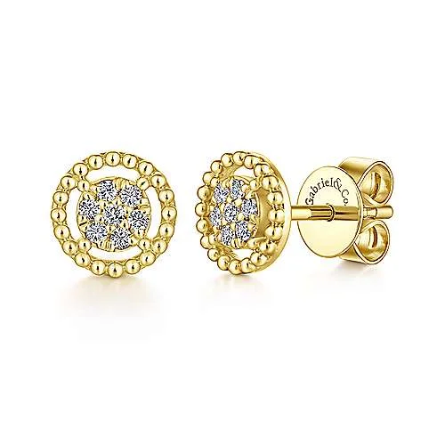 Handcrafted Jewelry Sale – Unique Designs At Low Prices 14K Y Gold 0.10cttw Diamond Beaded Frame Cluster Earrings Handcrafted Jewelry Sale – Unique Designs At Low Prices 14K Y Gold 0.10cttw Diamond Beaded Frame Cluster Earrings