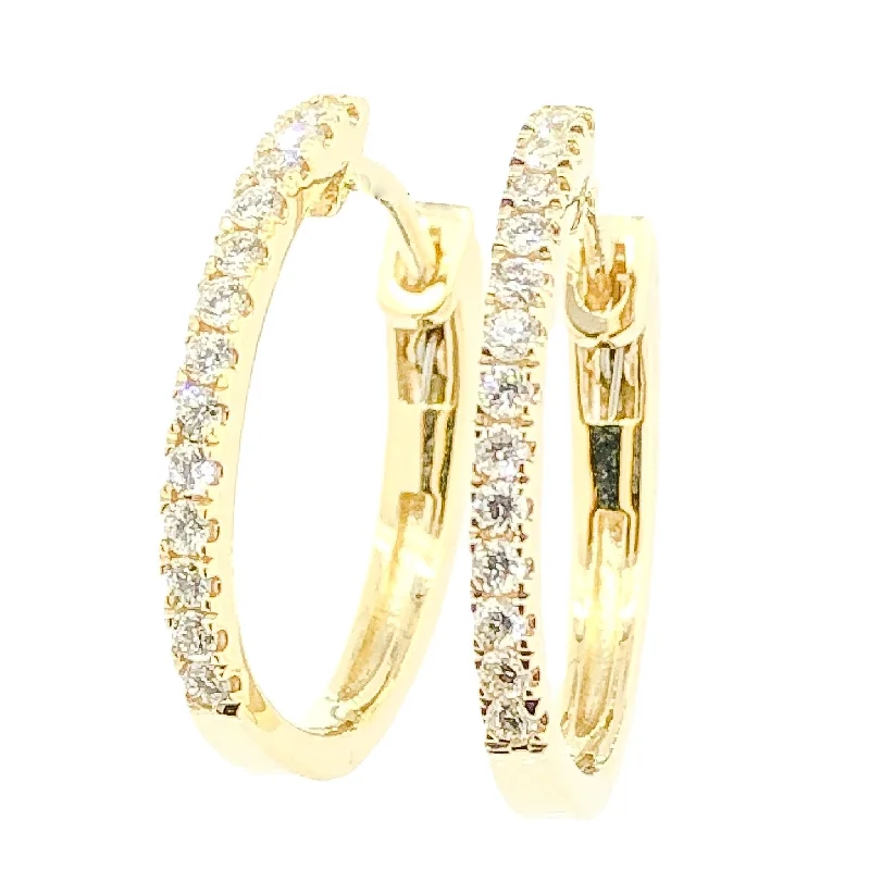 Jewelry Sale Alert – Shop Timeless Elegance Today 14K Y Gold 0.20ctw Oval SI1/H Diamond Hoop Earrings
