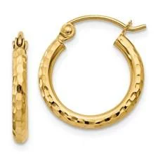 Limited-Time Offer On Elegant Jewelry Pieces 14K Y Gold 15mm Dia Cut Hoop Earrings Limited-Time Offer On Elegant Jewelry Pieces 14K Y Gold 15mm Dia Cut Hoop Earrings