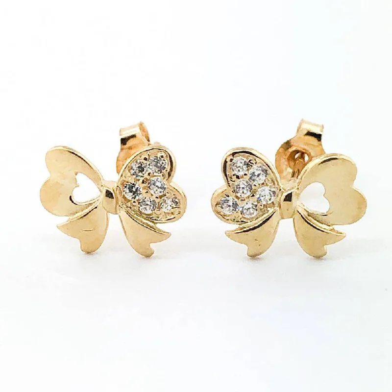 Bestselling Jewelry At Special Promotional Rates 14K Y Gold Bow with Cubic Zirconia Children's Studs Bestselling Jewelry At Special Promotional Rates 14K Y Gold Bow with Cubic Zirconia Children's Studs