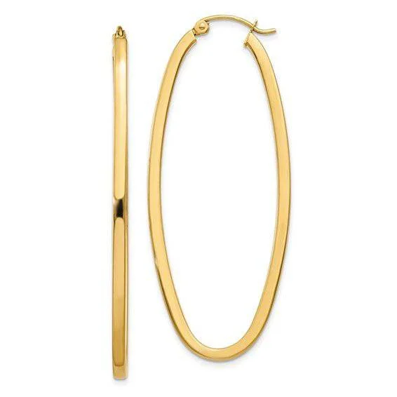 Trending Jewelry Styles Now At Limited-Time Discounts 14K Y Gold Elongated Hoop Earrings Trending Jewelry Styles Now At Limited-Time Discounts 14K Y Gold Elongated Hoop Earrings