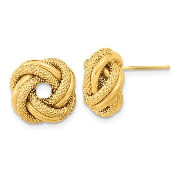 Discounted Jewelry For A Glamorous Look 14k Y Gold Love Knot Post Earrings 1.9grms