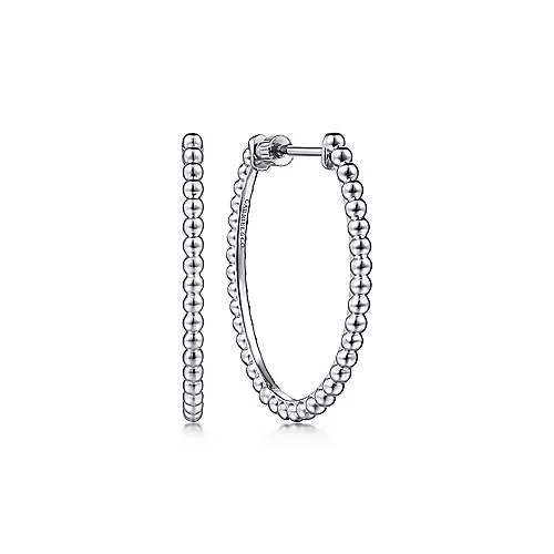 Grab Stylish Jewelry Before The Sale Ends SS 30mm Bead Hoop Earrings 4.9grms