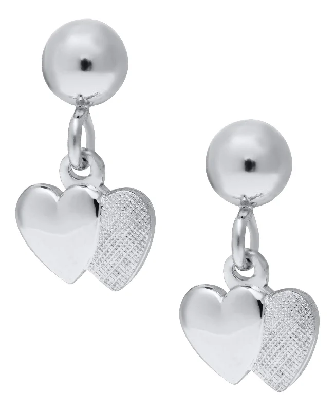 Shop Fine Jewelry With Amazing Deals Sterling Silver Double Heart Drop Baby Earrings Shop Fine Jewelry With Amazing Deals Sterling Silver Double Heart Drop Baby Earrings