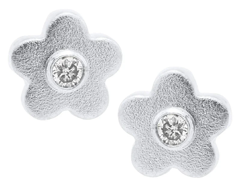 Get The Sparkle You Love At Prices You Adore Sterling Silver Flower Baby Studs with Diamond Get The Sparkle You Love At Prices You Adore Sterling Silver Flower Baby Studs with Diamond