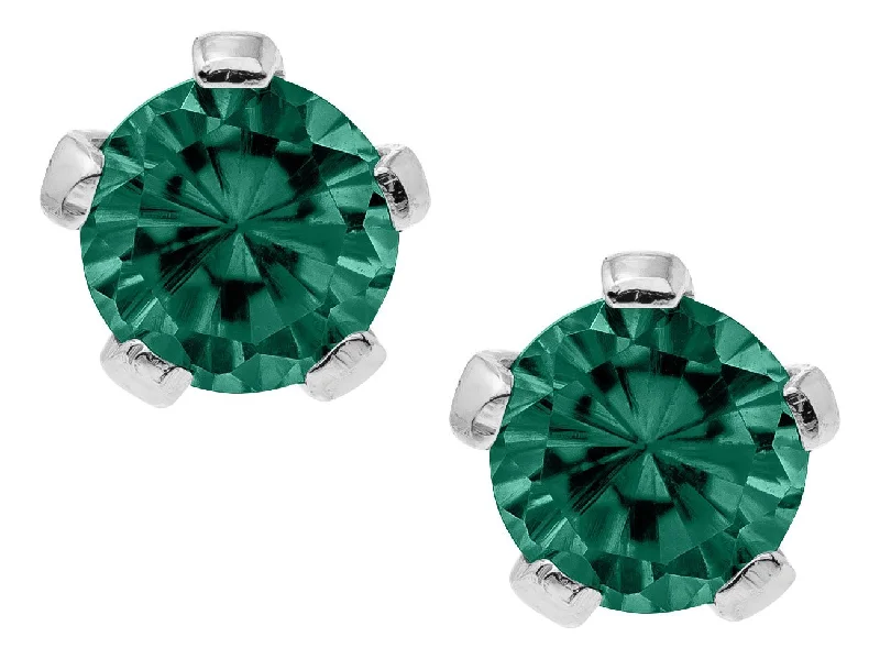 Handcrafted Beauty At Affordable Prices Sterling Silver Green Cubic Zirconia 3mm Round Baby Studs-May Handcrafted Beauty At Affordable Prices Sterling Silver Green Cubic Zirconia 3mm Round Baby Studs-May