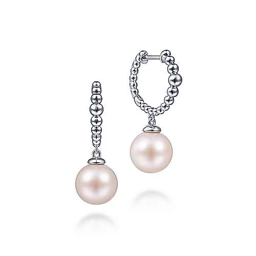 Jewelry Clearance Sale – Final Reductions SS Pearl Drop Beaded Huggie Earrings