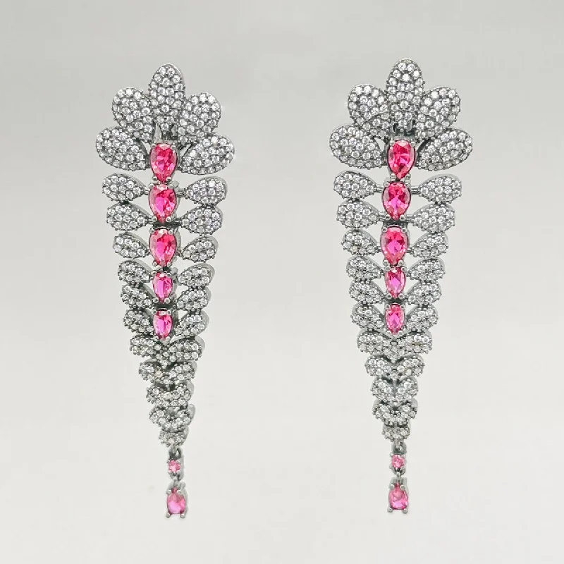 Elegant Jewelry, Exclusive Prices – Shop Now SS Pink & White CZ Dangle Earrings