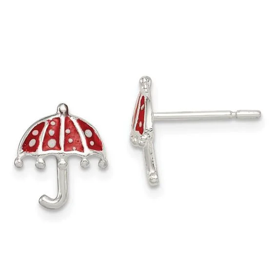 Luxury Jewelry Sale – Sparkle For Less Sterling Silver Red Enameled Umbrella Children's Studs Luxury Jewelry Sale – Sparkle For Less Sterling Silver Red Enameled Umbrella Children's Studs