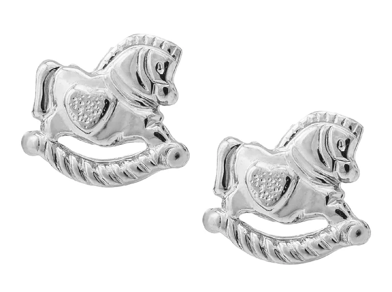 Jewelry Deals That Outshine The Rest Sterling Silver Rocking Horse Baby Studs
