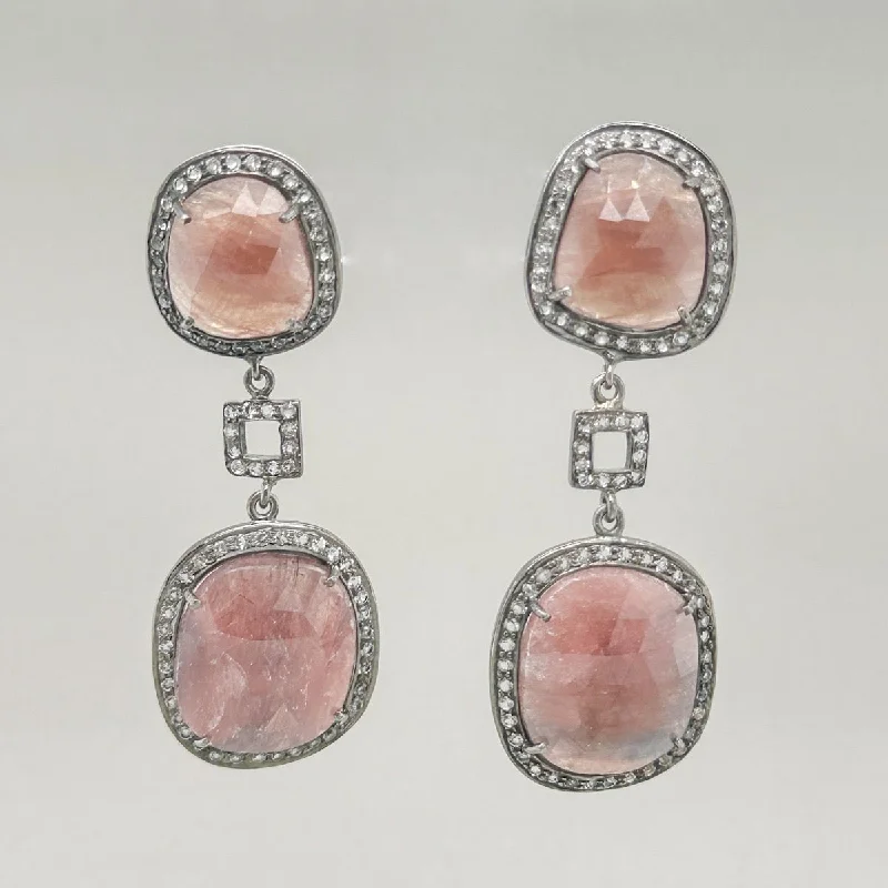 Discounted Jewelry For A Glamorous Look SS Smoky Quart & White Topaz Dangle Earring