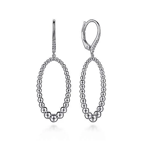 Chic And Stylish Jewelry At Exclusive Prices SS White Sapphire Bead Drop Earrings