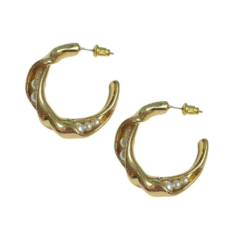 High-End Jewelry, Now More Affordable Than Ever Twisted Pearl Hoops