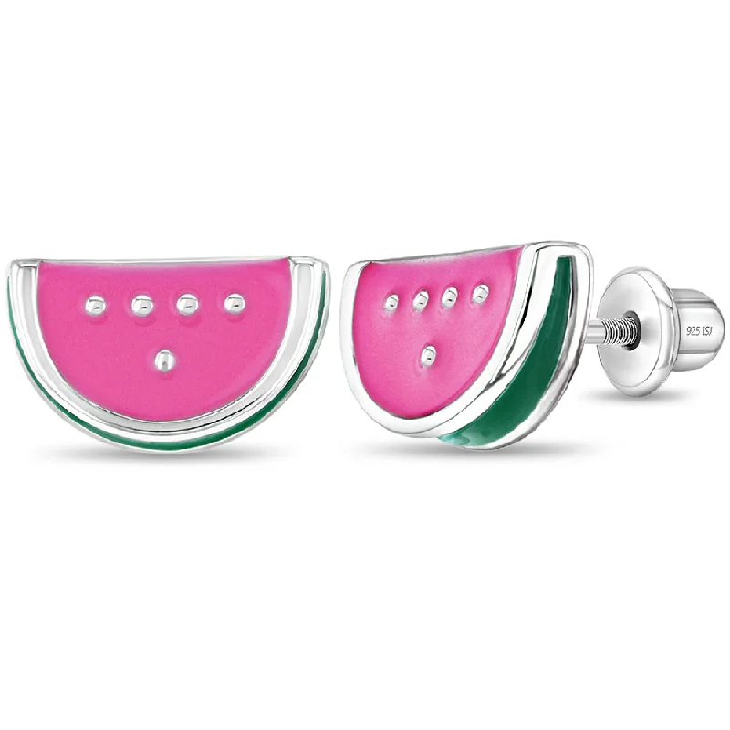 Get Ready To Sparkle – Special Jewelry Discounts Yummy Watermelon Kids / Children's / Girls Earrings Screw Back Enamel - Sterling Silver Get Ready To Sparkle – Special Jewelry Discounts Yummy Watermelon Kids / Children's / Girls Earrings Screw Back Enamel - Sterling Silver
