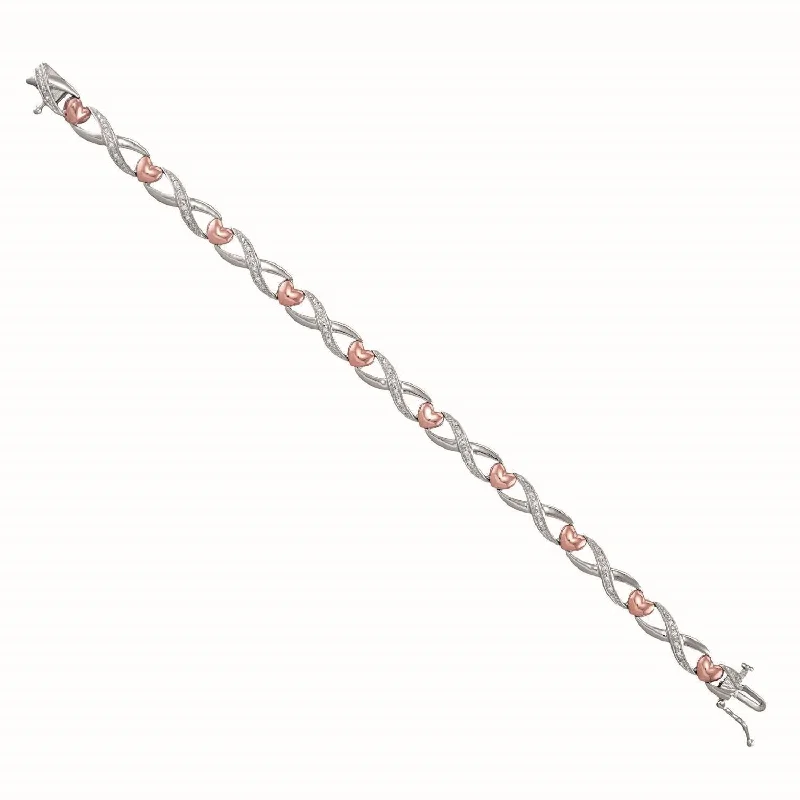 Eco-Friendly Sustainable Jewelry For Conscious Buyers 1/10 CTW Diamond Heart Infinity 7-inch Bracelet in Sterling Silver Eco-Friendly Sustainable Jewelry For Conscious Buyers 1/10 CTW Diamond Heart Infinity 7-inch Bracelet in Sterling Silver