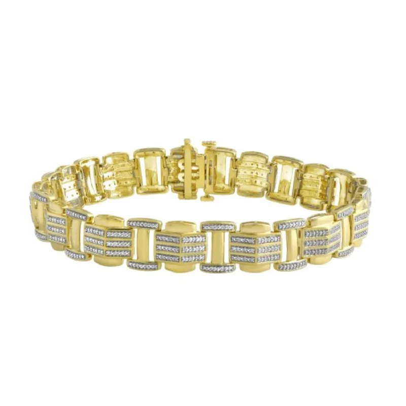 Elegant Jewelry, Affordable Luxury – Shop Now 1/2 CTW Diamond 8.5-inch Bracelet in Gold Plated Sterling Silver Elegant Jewelry, Affordable Luxury – Shop Now 1/2 CTW Diamond 8.5-inch Bracelet in Gold Plated Sterling Silver