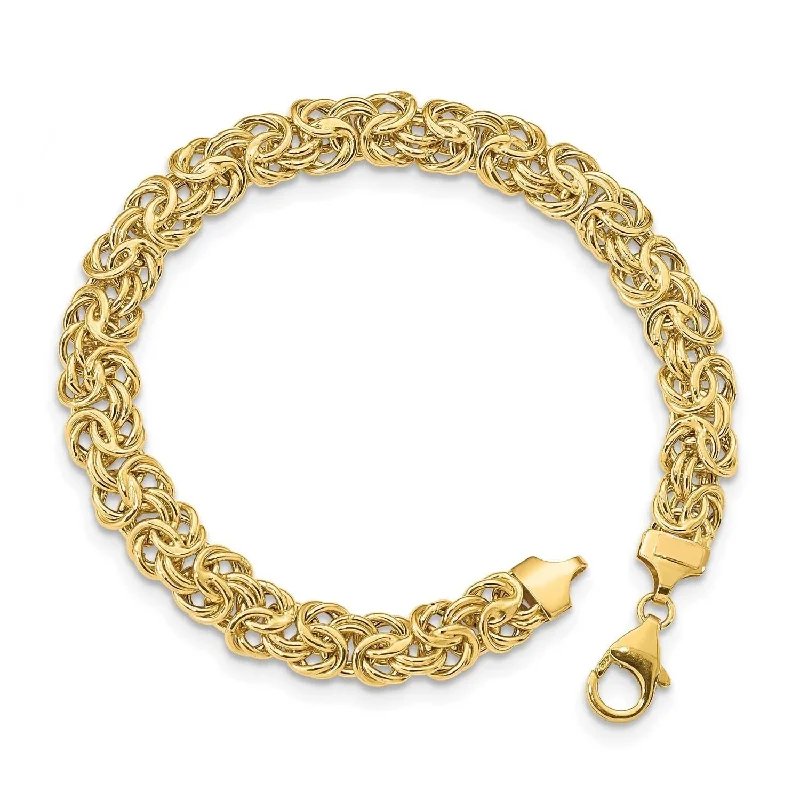 Dazzle In Elegance With Our Biggest Jewelry Sale 10KT Yellow Gold 7.25-inch 5.3MM Flat Byzantine Bracelet Dazzle In Elegance With Our Biggest Jewelry Sale 10KT Yellow Gold 7.25-inch 5.3MM Flat Byzantine Bracelet