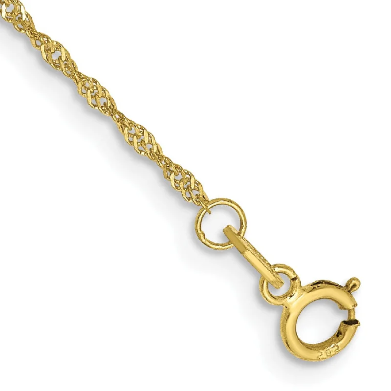 Huge Markdowns On Premium Jewelry Styles 10KT Yellow Gold 7-inch 1.1MM Singapore Bracelet Huge Markdowns On Premium Jewelry Styles 10KT Yellow Gold 7-inch 1.1MM Singapore Bracelet