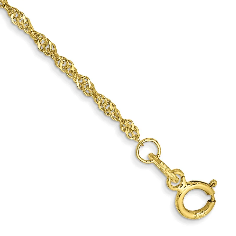 High-Quality Jewelry At A Fraction Of The Cost 10KT Yellow Gold 7-inch 1.4MM Singapore Bracelet High-Quality Jewelry At A Fraction Of The Cost 10KT Yellow Gold 7-inch 1.4MM Singapore Bracelet