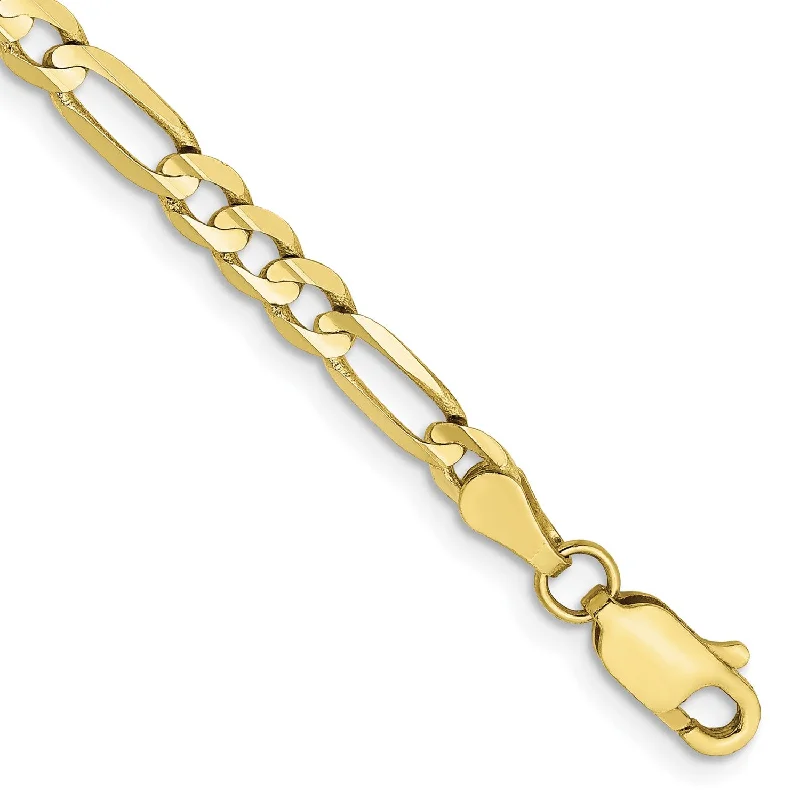 Shop Elegant Jewelry At Unbeatable Prices 10KT Yellow Gold 8-inch 4MM Lobster Clasp Figaro Bracelet Shop Elegant Jewelry At Unbeatable Prices 10KT Yellow Gold 8-inch 4MM Lobster Clasp Figaro Bracelet