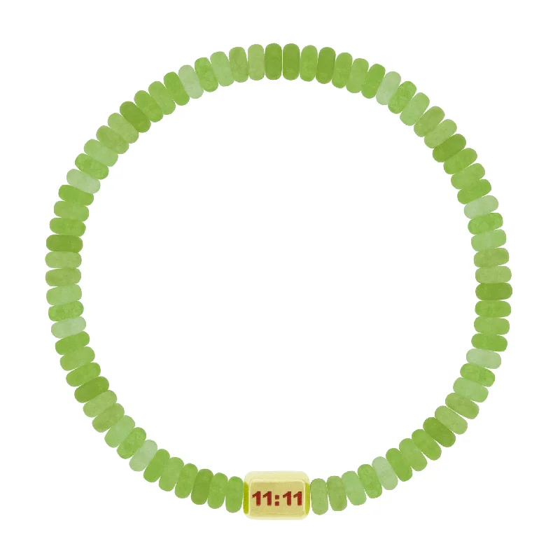 Limited-Stock Jewelry Sale – Shop Before It's Gone 11:11 Ingot on Chalcedony Bead Bracelet Limited-Stock Jewelry Sale – Shop Before It's Gone 11:11 Ingot on Chalcedony Bead Bracelet