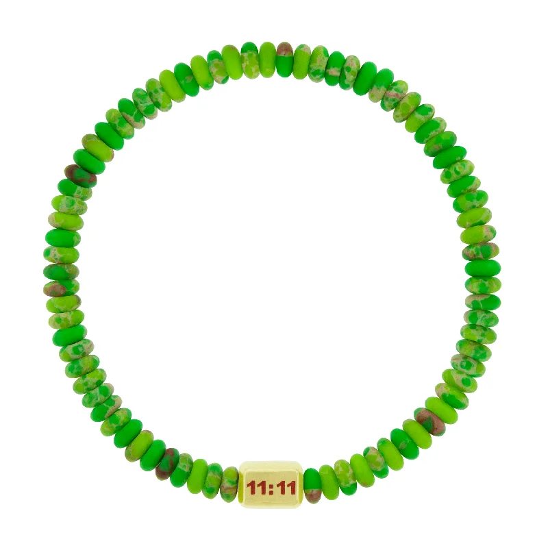 Big Discounts On Elegant Jewelry Collections 11:11 Ingot on Jasper Bead Bracelet