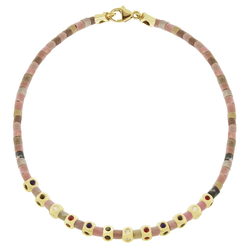 Timeless Jewelry At Special Discount Rates 12 Mini Tetra Pink Rhodonite Bracelet with Clasp Timeless Jewelry At Special Discount Rates 12 Mini Tetra Pink Rhodonite Bracelet with Clasp