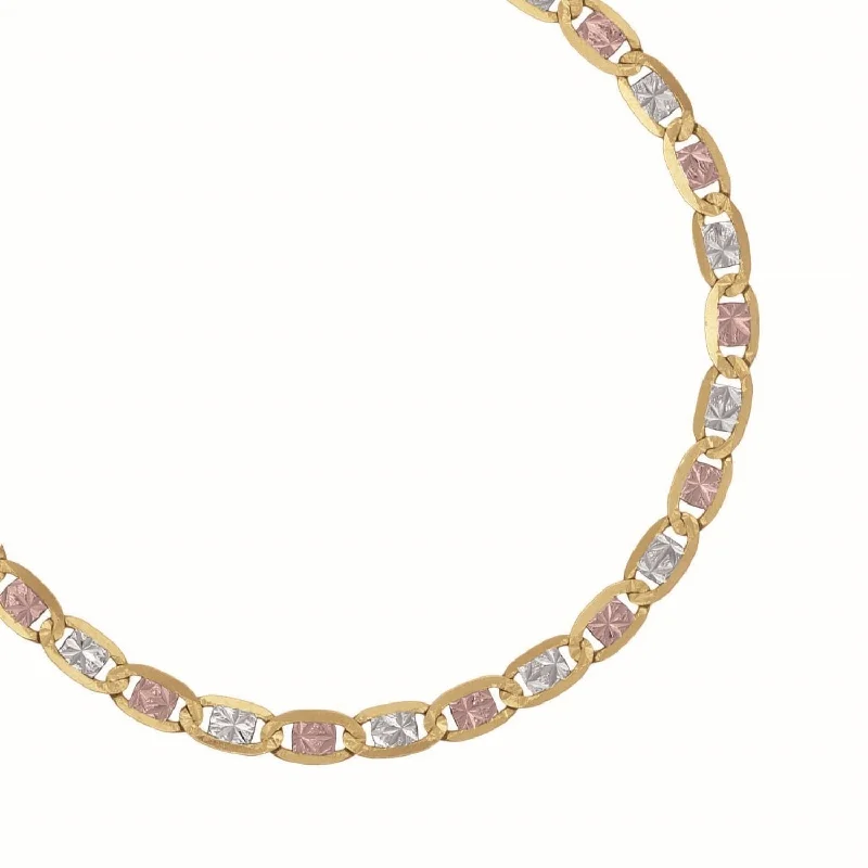 Shop Dazzling Jewelry At The Best Prices 14KT Gold Tri-Color 7-inch 2.75MM Valentino Bracelet Shop Dazzling Jewelry At The Best Prices 14KT Gold Tri-Color 7-inch 2.75MM Valentino Bracelet