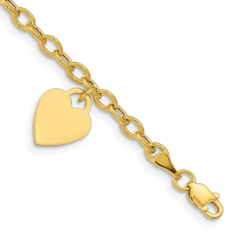 Special Sale On Handcrafted Jewelry – Shop Today Engravable 14KT Yellow Gold 7.5-inch Dangle Heart Bracelet Special Sale On Handcrafted Jewelry – Shop Today Engravable 14KT Yellow Gold 7.5-inch Dangle Heart Bracelet
