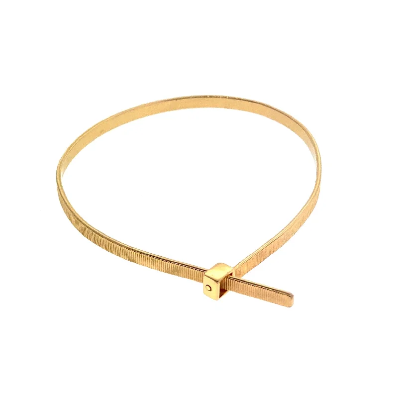 Limited-Stock Jewelry Sale – Once It's Gone, It's Gone 18k Gold Handcuff Cable Zip Tie Bracelet Limited-Stock Jewelry Sale – Once It's Gone, It's Gone 18k Gold Handcuff Cable Zip Tie Bracelet