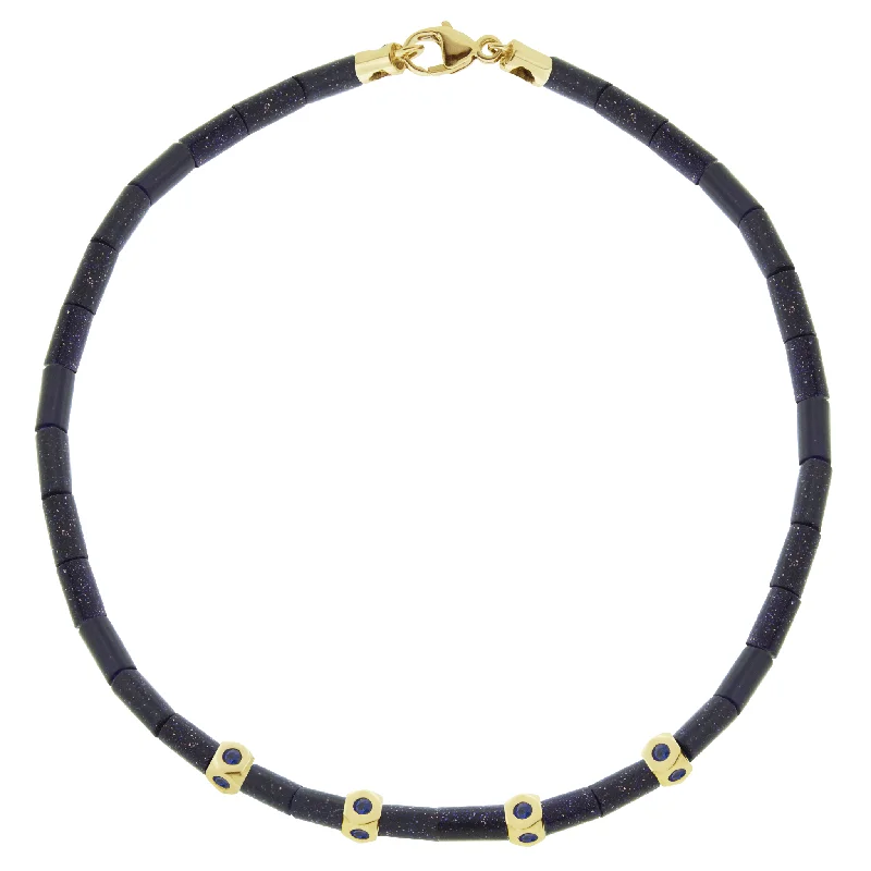 Discounted Jewelry For A Glamorous Look 4 Sapphire Mini Tetras on Sandstone Bead Bracelet Discounted Jewelry For A Glamorous Look 4 Sapphire Mini Tetras on Sandstone Bead Bracelet