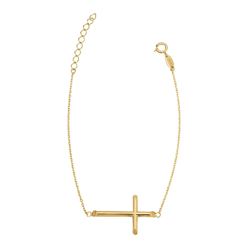 Last Chance To Grab Your Favorite Jewelry At A Discount 7.5-inch Cross Bracelet in 10KT Yellow Gold Last Chance To Grab Your Favorite Jewelry At A Discount 7.5-inch Cross Bracelet in 10KT Yellow Gold