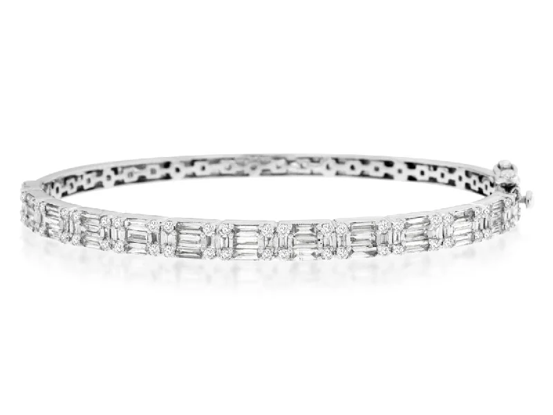 The Ultimate Jewelry Sale – Shop Premium Styles Alternating Baguette and Round Diamond Bangle Bracelet The Ultimate Jewelry Sale – Shop Premium Styles Alternating Baguette and Round Diamond Bangle Bracelet