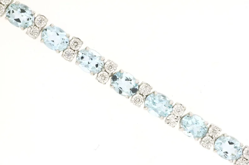 Fine Jewelry, Limited-Time Offers Available Aquamarine and Diamond Tennis Style Bracelet Fine Jewelry, Limited-Time Offers Available Aquamarine and Diamond Tennis Style Bracelet