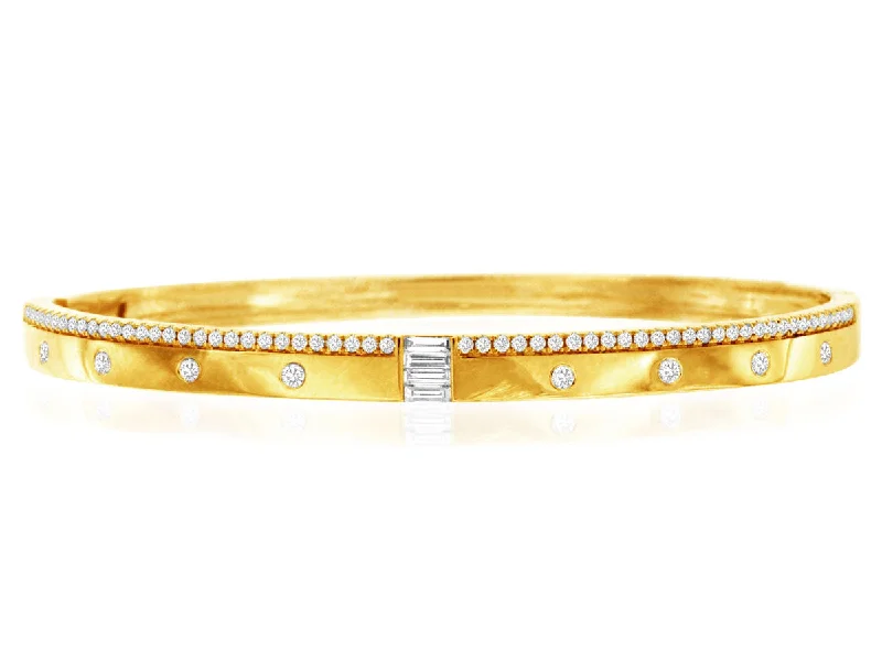 Gorgeous Jewelry, Limited-Time Savings Baguette and Round Diamond Accented Bangle Bracelet Gorgeous Jewelry, Limited-Time Savings Baguette and Round Diamond Accented Bangle Bracelet
