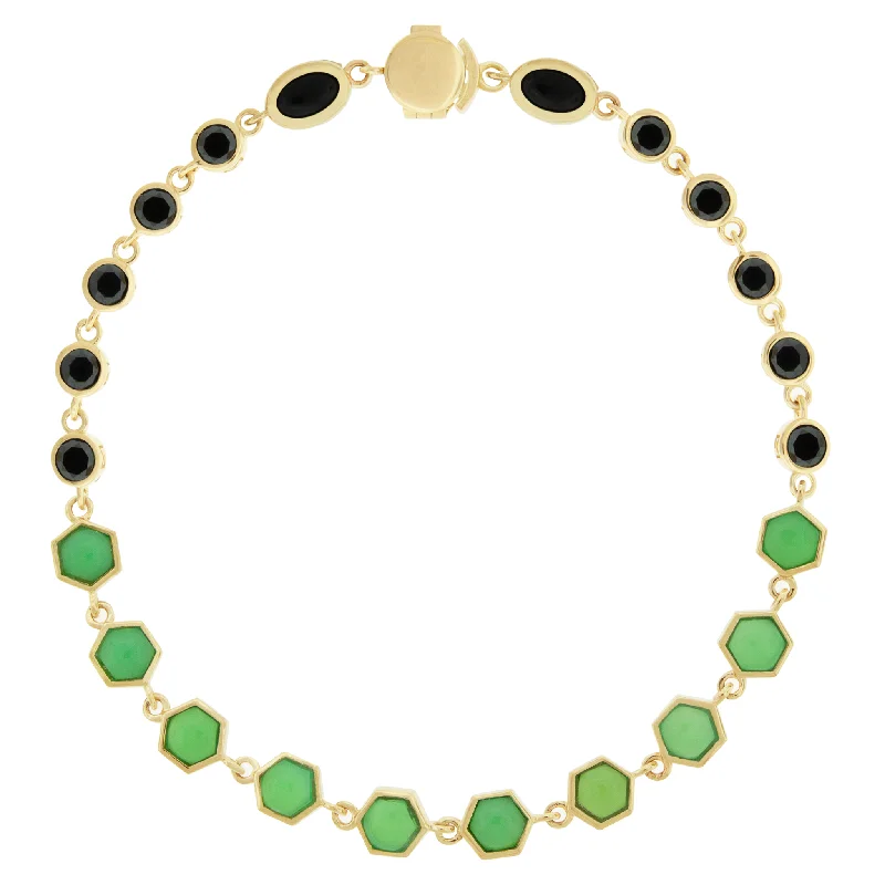 Modern Jewelry At Exclusive Discounts – Shop Today Black Diamond and Chrysoprase Gemstone Gold Bracelet Modern Jewelry At Exclusive Discounts – Shop Today Black Diamond and Chrysoprase Gemstone Gold Bracelet